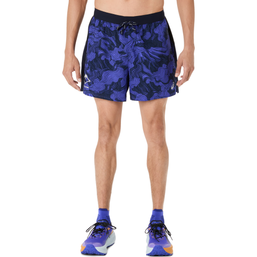 Pantaloni scurti alergare barbati ASICS FUJITRAIL ALL OVER PRINT 5IN
