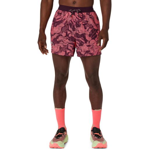 Pantaloni scurti alergare barbati ASICS FUJITRAIL ALL OVER PRINT 5IN