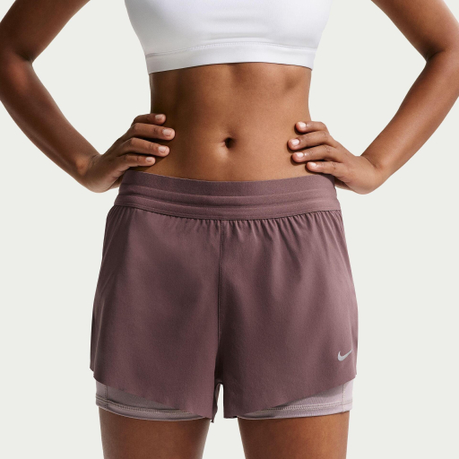 Pantaloni scurti alergare femei NIKE SWIFT Mid-Rise 2in1